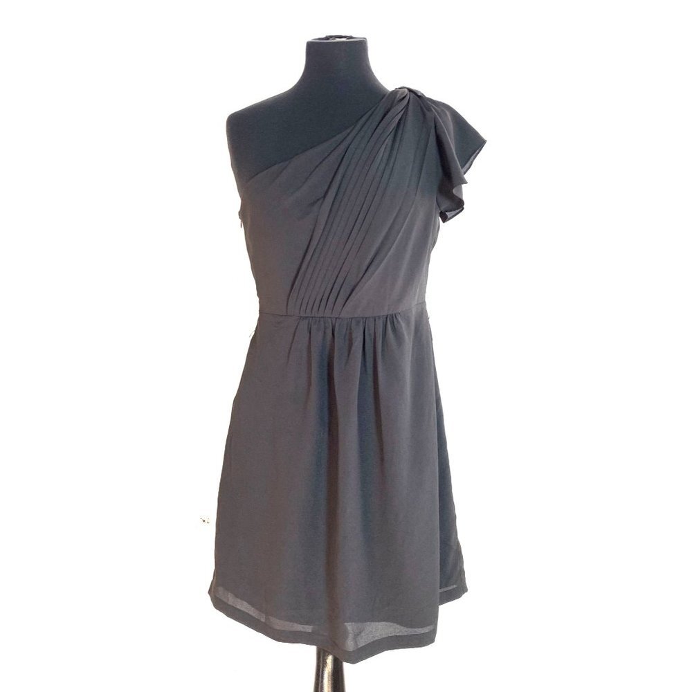 MM Couture by Miss Me Black One Shoulder Draped Mini Dress M